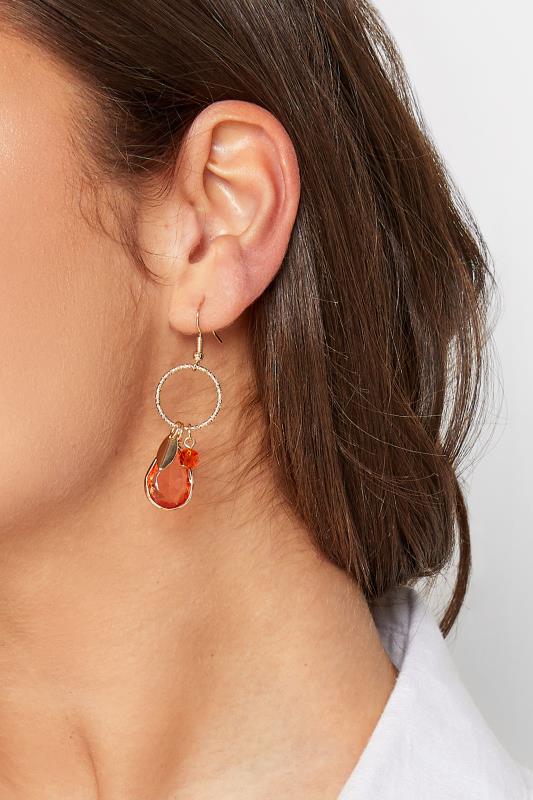evans Yours Gold Tone Stone Charm Drop Earrings