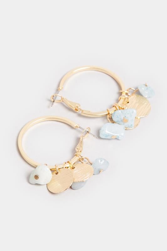 Evans Yours Gold Tone Stone Hoop Earrings