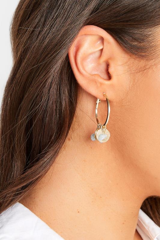 evans Yours Gold Tone Stone Hoop Earrings
