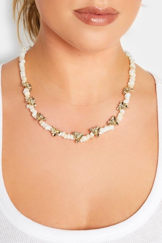 evans Yours Gold Tone Stone Statement Necklace