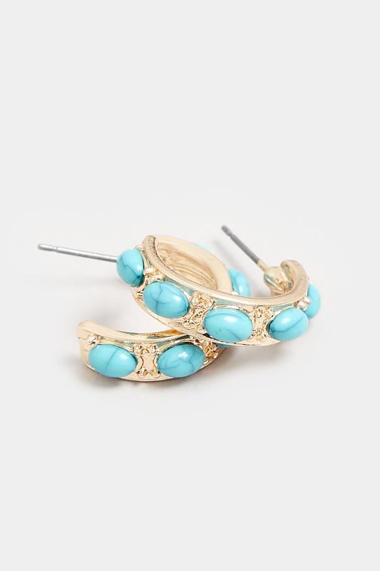 Evans Yours Gold Tone Stone Studded Hoop Earrings