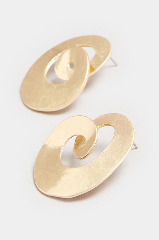 Evans Yours Gold Tone Swirl Stud Earrings