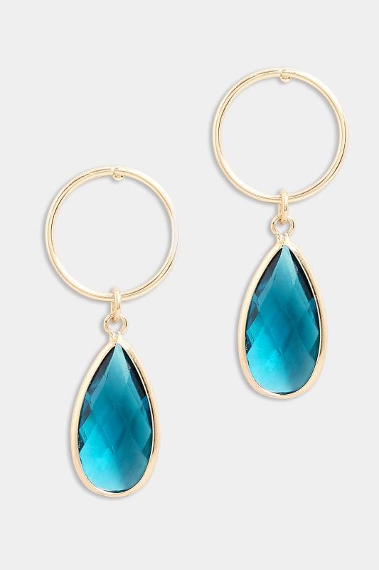 Evans Yours Gold Tone Teardrop Hoop Earrings