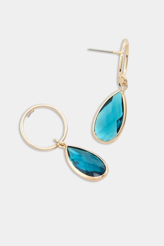 Evans Yours Gold Tone Teardrop Hoop Earrings