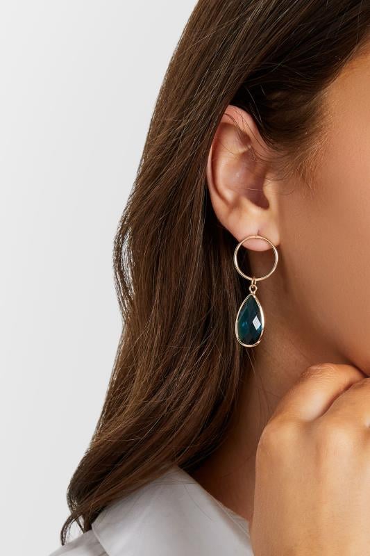 evans Yours Gold Tone Teardrop Hoop Earrings