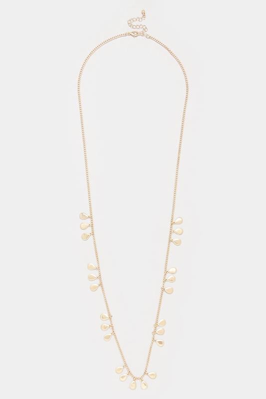 Evans Yours Gold Tone Teardrop Pendant Necklace