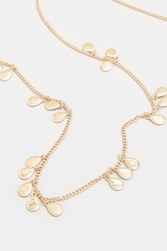 Evans Yours Gold Tone Teardrop Pendant Necklace