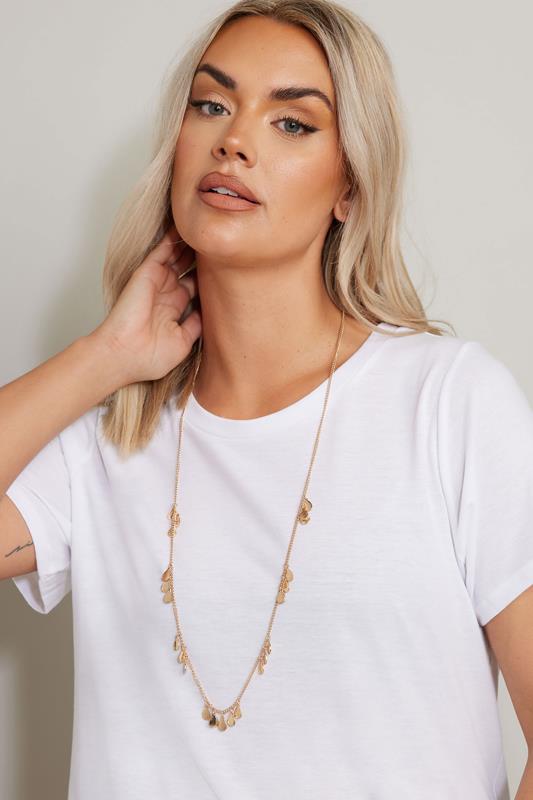 evans Yours Gold Tone Teardrop Pendant Necklace