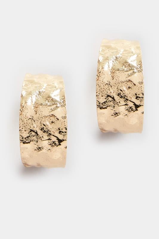 Evans Yours Gold Tone Textured Hoop Earrings