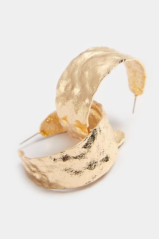 Evans Yours Gold Tone Textured Hoop Earrings