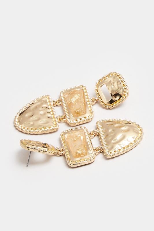 Evans Yours Gold Tone Textured Statement Earrings