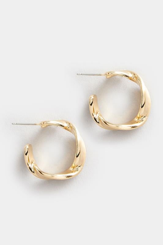 Evans Yours Gold Tone Twist Hoop Earrings