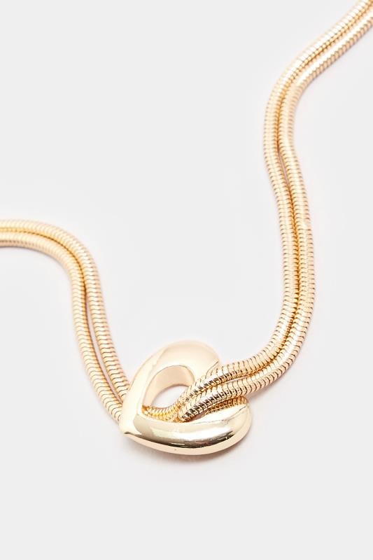 Evans Yours Gold Tone Twisted Heart Necklace