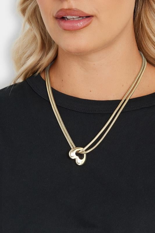 evans Yours Gold Tone Twisted Heart Necklace