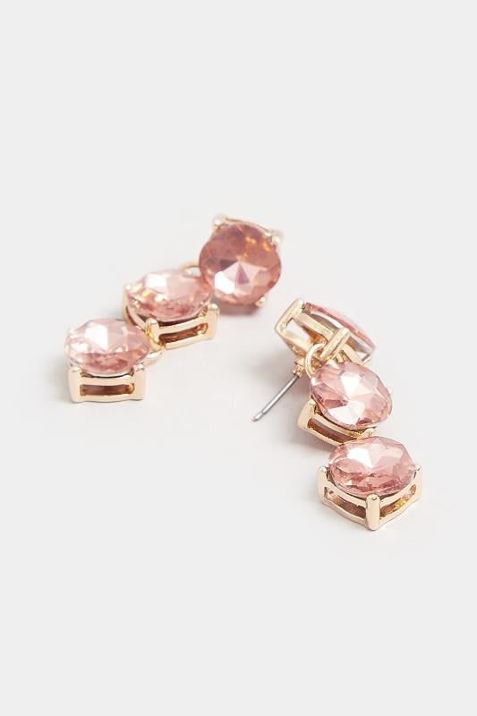 Evans Yours Gold Triple Diamante Drop Earrings