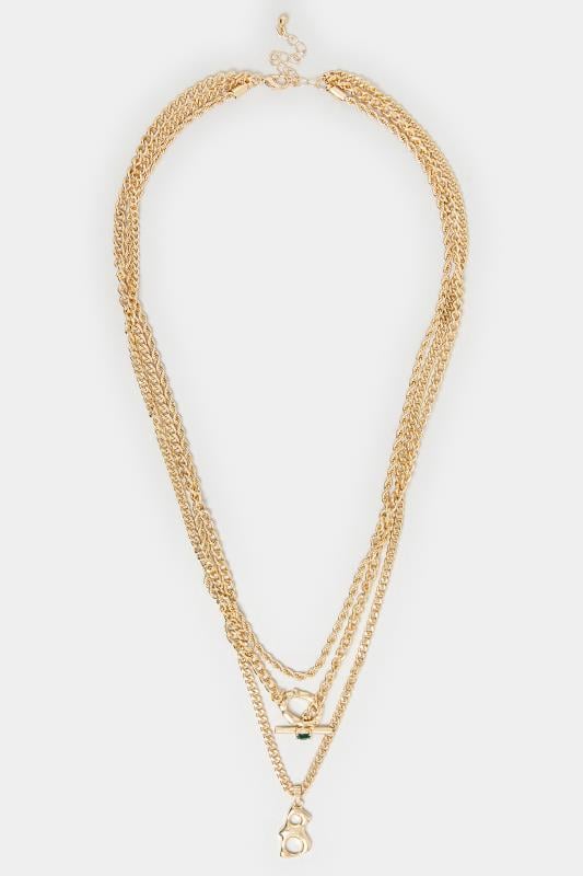 Evans Yours Gold Triple Layer Chain Necklace