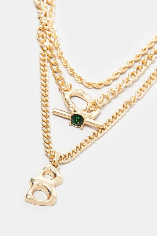 Evans Yours Gold Triple Layer Chain Necklace