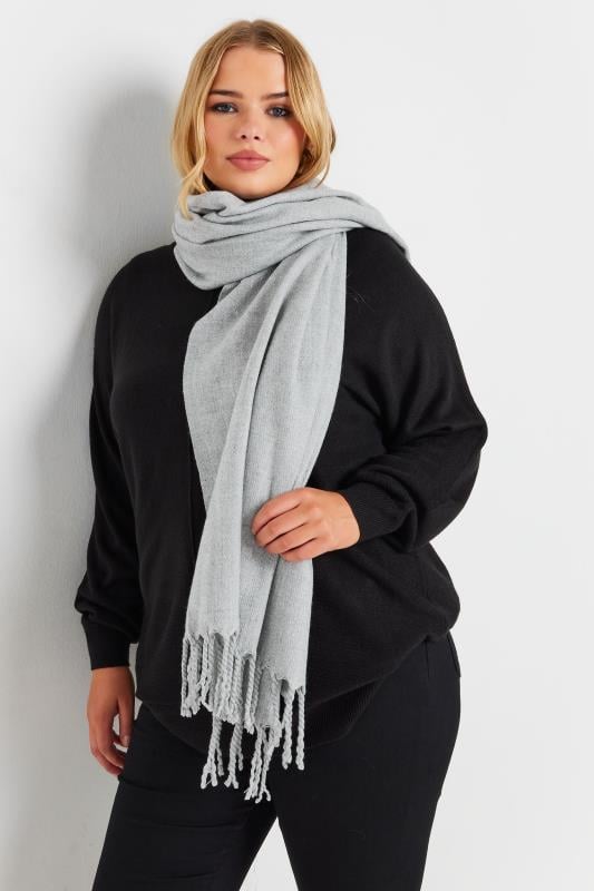 evans Yours Grey Blanket Wrap Scarf