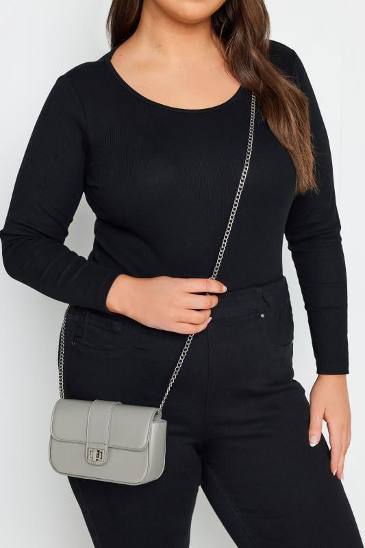 evans Yours Grey Chain Shoulder Bag