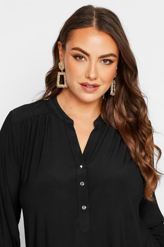 Evans YOURS LONDON Curve Black Half Placket Shirt