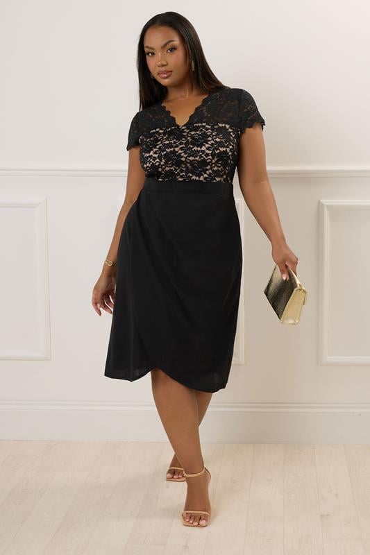 Evans YOURS LONDON Curve Black Lace Midi Dress