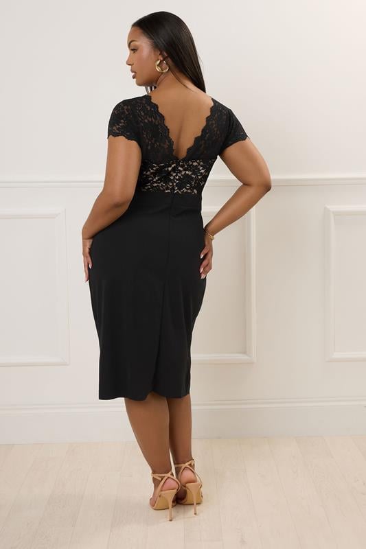 Evans YOURS LONDON Curve Black Lace Midi Dress