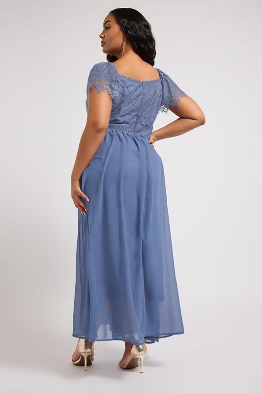 Evans YOURS LONDON Curve Blue Lace Wrap Maxi Dress