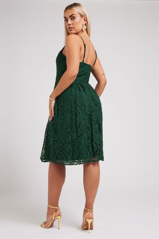 Evans YOURS LONDON Curve Green Lace Skater Dress