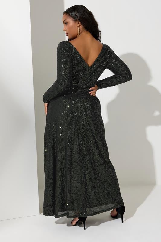 Evans YOURS LONDON Curve Green Sequin Maxi Dress