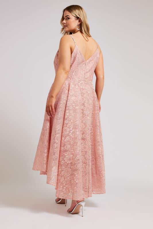 Evans YOURS LONDON Curve Pink Lace Midi Prom Dress