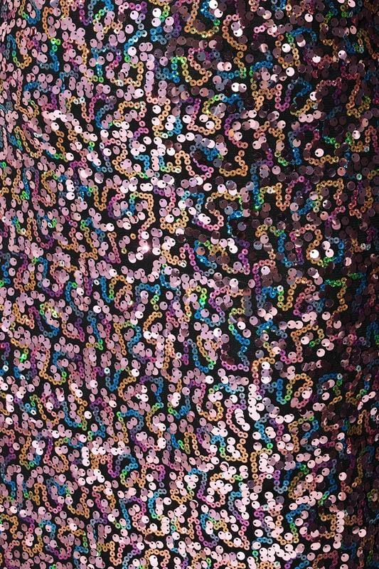Evans YOURS LONDON Curve Pink Sequin Midi Skirt