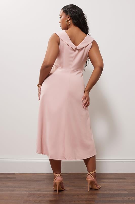 Evans YOURS LONDON Curve Pink Tuxedo Style Dress