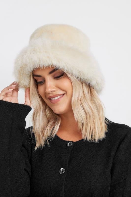 evans Yours Natural Brown Faux Fur Bucket Hat