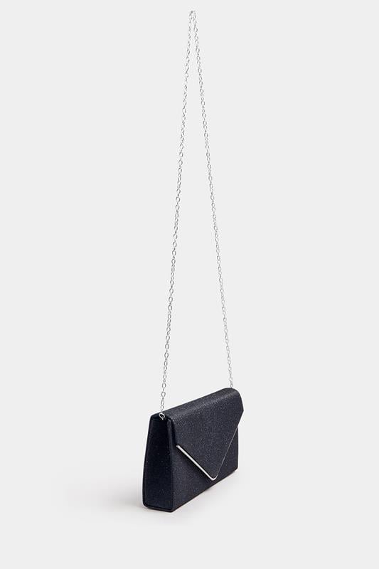 Evans Yours Navy Blue Shimmer Clutch Bag