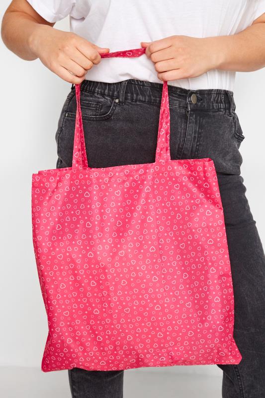 evans Yours Pink Heart Shopper Bag