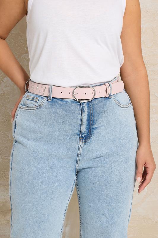 evans Yours Pink Star Studded Diamante Belt
