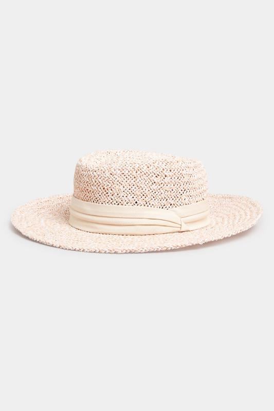 Evans Yours Pink Straw Boater Hat