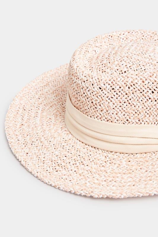 Evans Yours Pink Straw Boater Hat