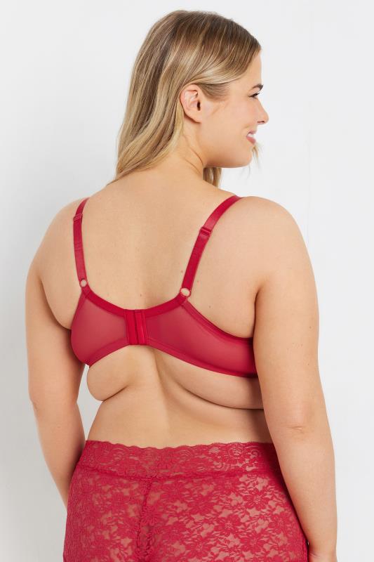 Evans YOURS Red Lace Non-Padded Underwired Bra