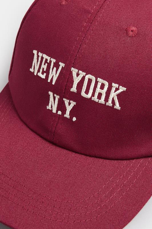 Evans Yours Red 'New York' Slogan Baseball Cap
