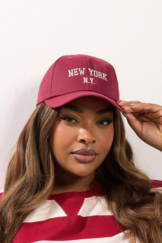 evans Yours Red 'New York' Slogan Baseball Cap
