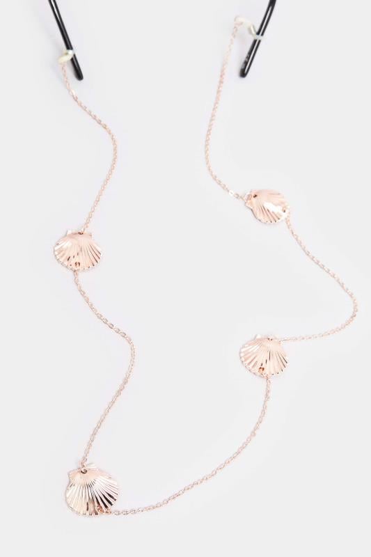 Evans Yours Rose Gold Shell Sunglasses Chain