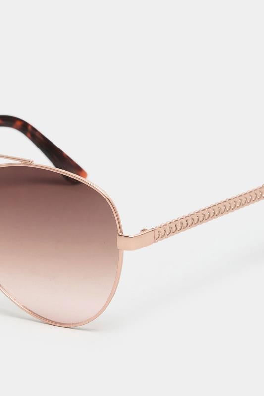 Evans Yours Rose Gold Tone Aviator Sunglasses