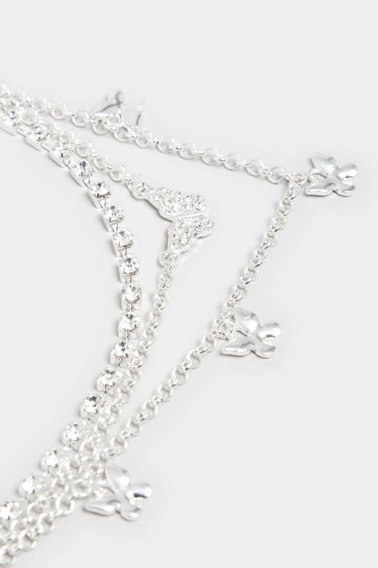 Evans Yours Silver Butterfly Layer Necklace