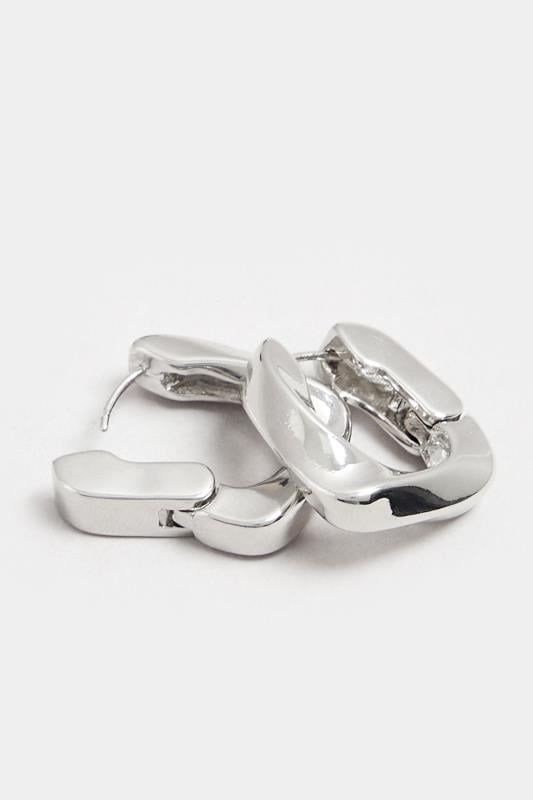 Evans Yours Silver Chunky Hoop Earrings