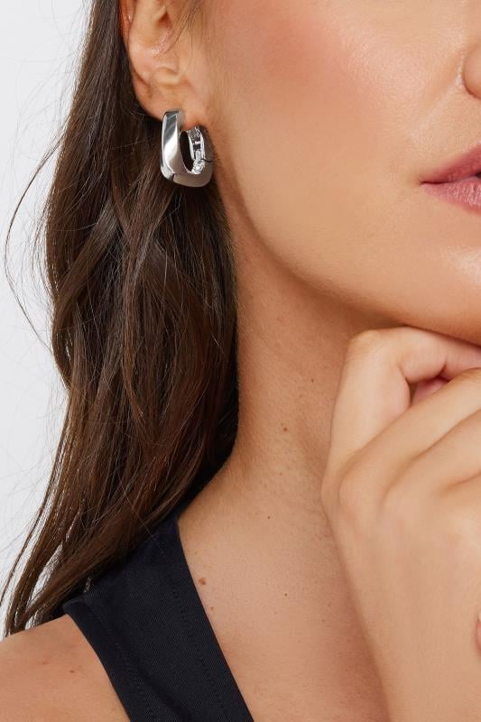 evans Yours Silver Chunky Hoop Earrings