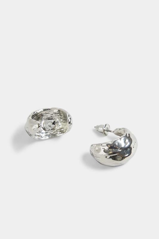 Evans Yours Silver Chunky Small Textured Hoop
