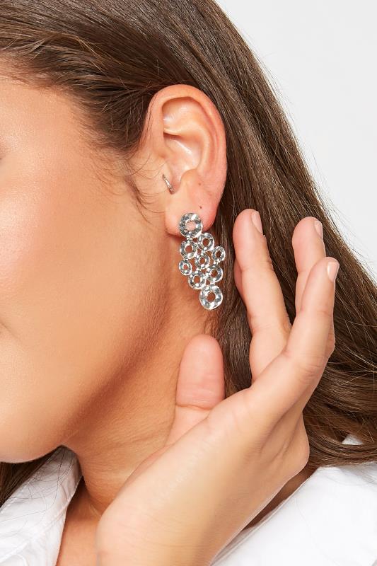 evans Yours Silver Circle Drop Earrings