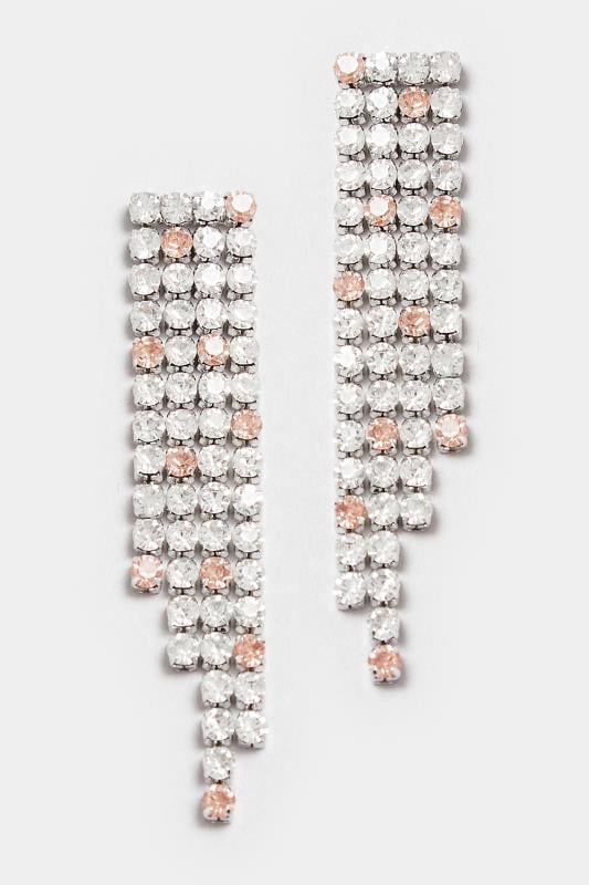 Evans Yours Silver Diamante Drop Earring