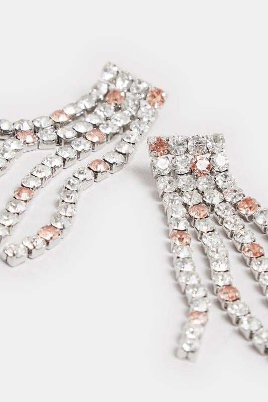 Evans Yours Silver Diamante Drop Earring